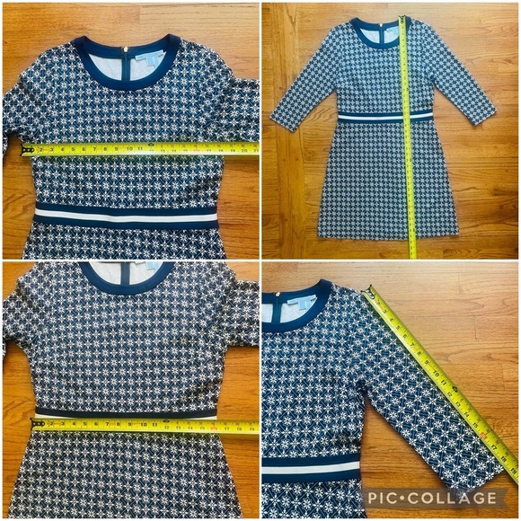 NWT Draper James Honeycomb Nassau Navy Ponte Floral Dress L - Picture 16 of 16